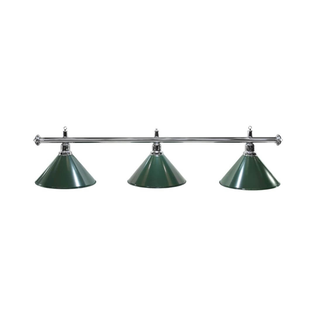 Lampa bilardowa ELEGANCE 3-klosze zielone, srebrny