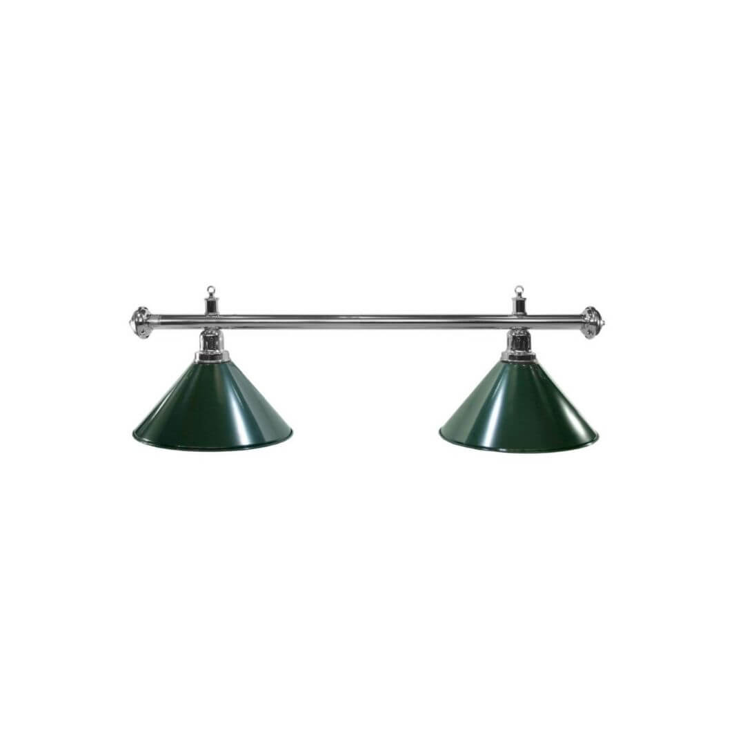 Lampa bilardowa ELEGANCE 2-klosze zielone, srebrny
