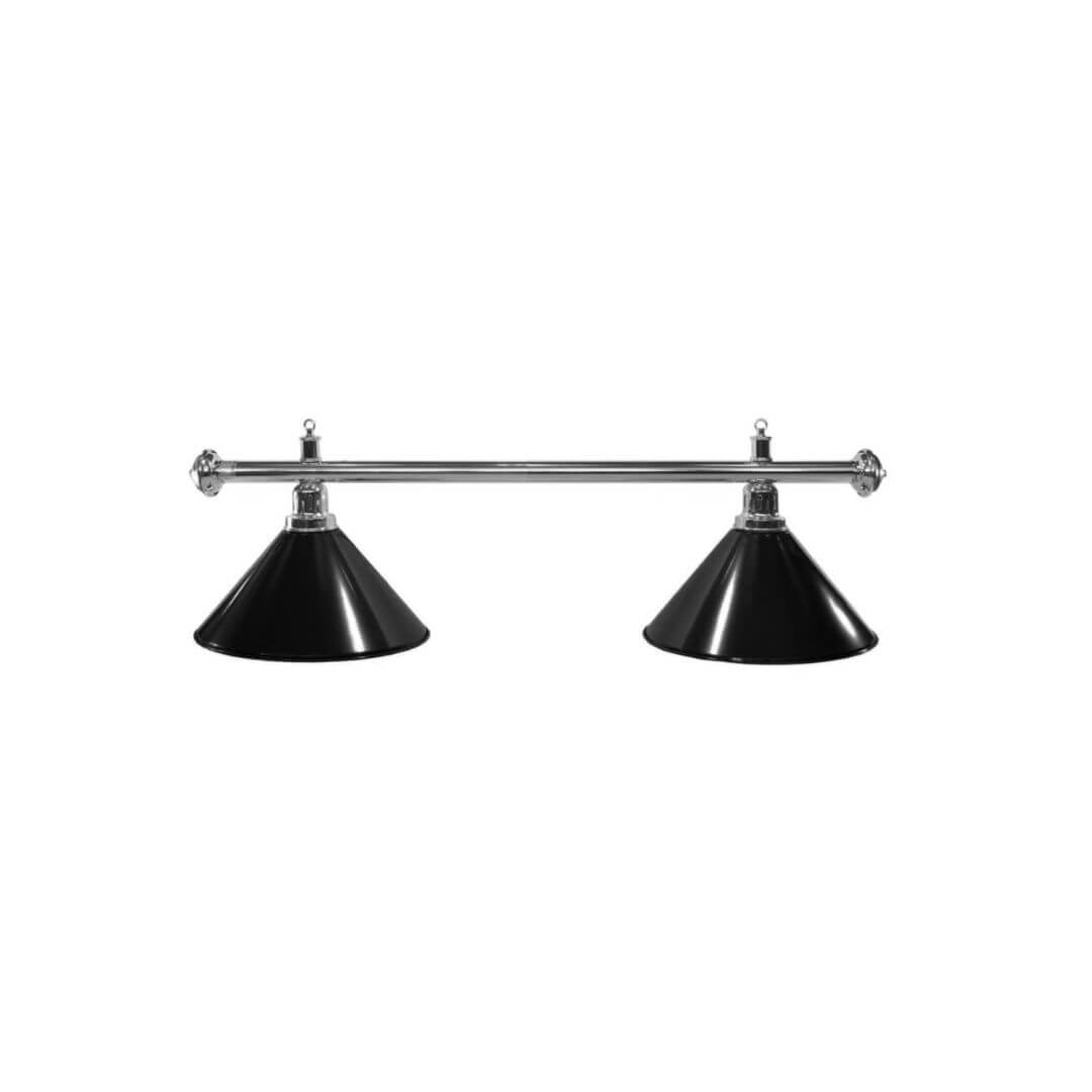 Lampa bilardowa ELEGANCE 2-klosze czarne, srebrny