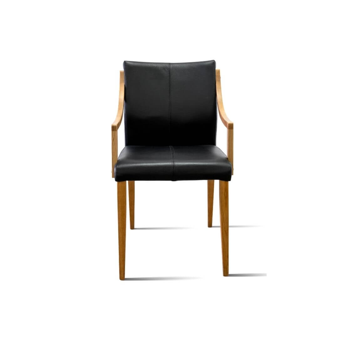 Krzesło BARCELONA z podłokietnikami czarne skórzane