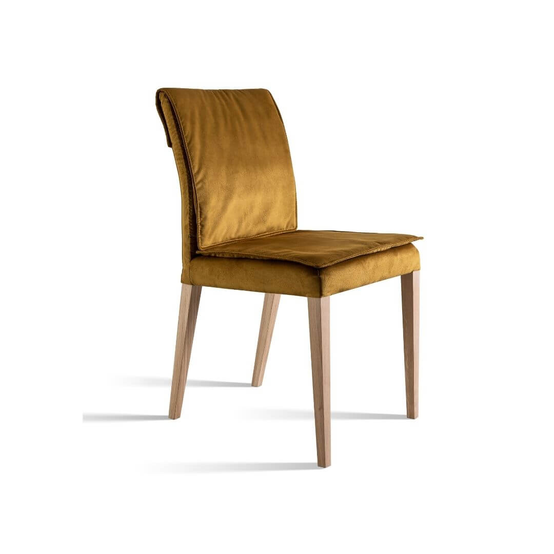Krzesło IMPERIAL złote musztardowe w tkaninie